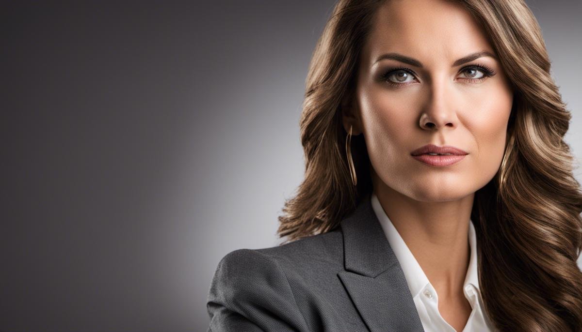 Image depicting a woman confidently speaking up in a professional setting